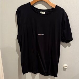 Saint Laurent Black Tee with Logo